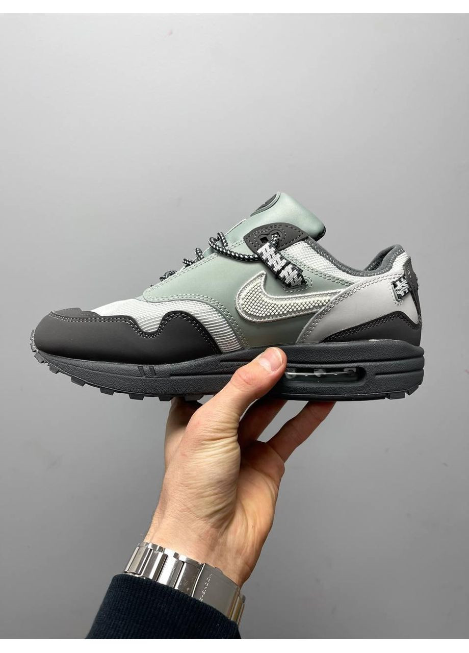КРОСІВКИ ЖІНОЧІ NIKE TRAVIS SCOTT X AIR MAX 1 DUSTY SAGE НАЙК ТРЕВІС СКОТ No Brand сірі демісезони (367176561)