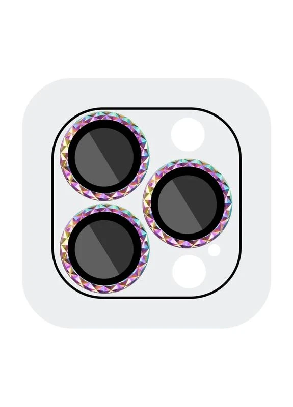 Защитное стекло на камеру Metal Shine для Apple iPhone 15 Pro / 15 Pro Max 2,5D Сиреневый/Rainbow No Brand (402454162)