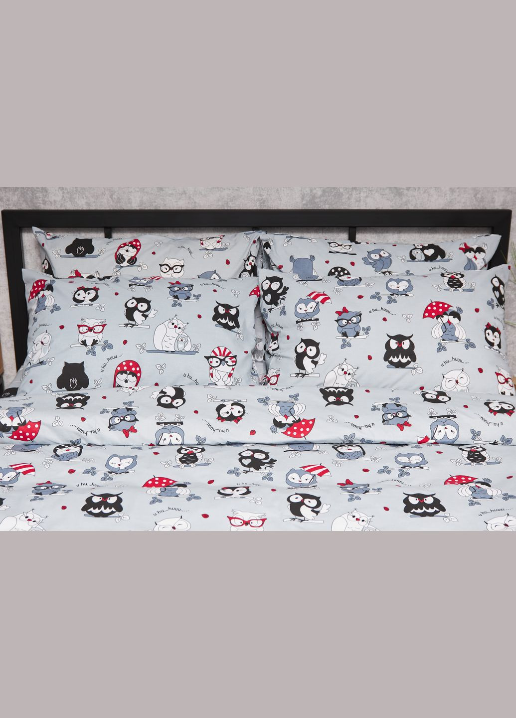Комплект постільної білизни Бязь Gold Люкс «» сімейний 160х220х2 наволочки 2х70х70 (MS-820005492) Moon&Star Owls Gray (296910214)
