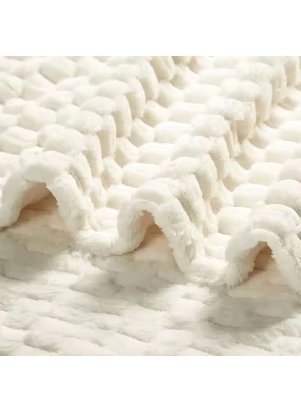 Двуспальный плюшевый плед покрывало одеяло с геометрическим узором на кровать диван 150x200 см (480777-Prob) Белый Unbranded (342230062)