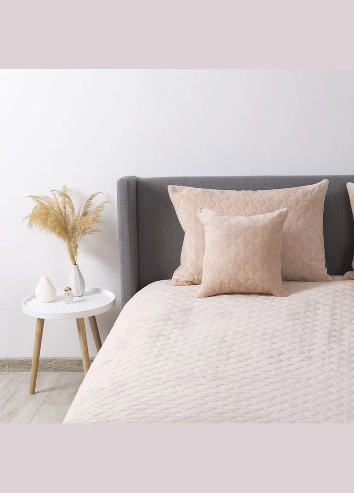 Покривало "VELOUR" 220*240 см пудра ромб круглий ТЕП (323646186)