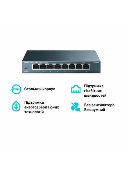 Настольный гигабитный коммутатор с 8 портами сетевой коммутатор для офиса и дома (SW206) TP-Link (361161821)