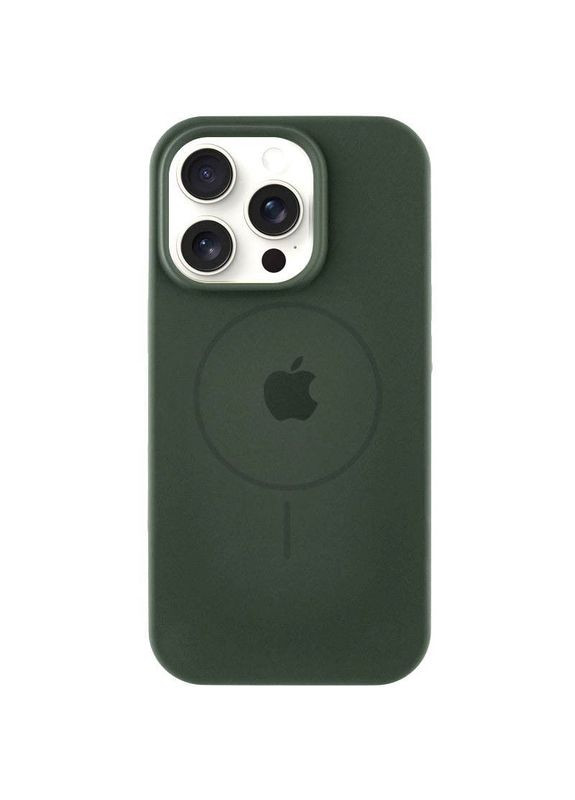 Чохол Silicone Case Full Protective (AA) з MagSafe для Apple iPhone 16 Plus (6.7") Темно-зелений Epik (372972230)