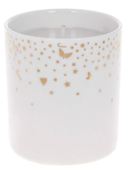 Декоративна свічка Зимова феєрія у порцеляновому стаканчику 320мл подарунок для будинку Затишний елемент декору Bona (368988213)