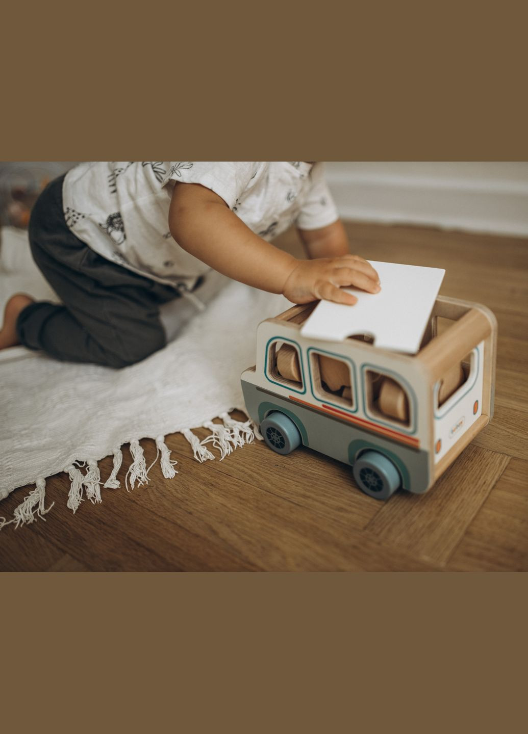 Дерев'яна іграшка машинка Автобус з пасажирами Tatoy (292564934)