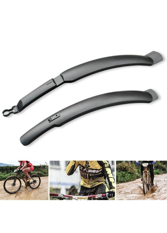 Комплект велосипедних крил бризковики 24" - 26" гнучкі чорні No Brand (315826133)