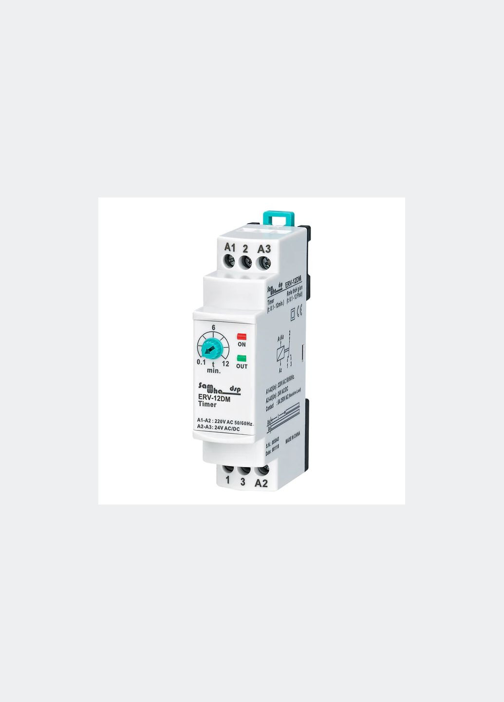 0.1сек-12хв 5А затримка на вимкнення реле часу 160-250V [ERV-12DM] SAMWHA (344530482)