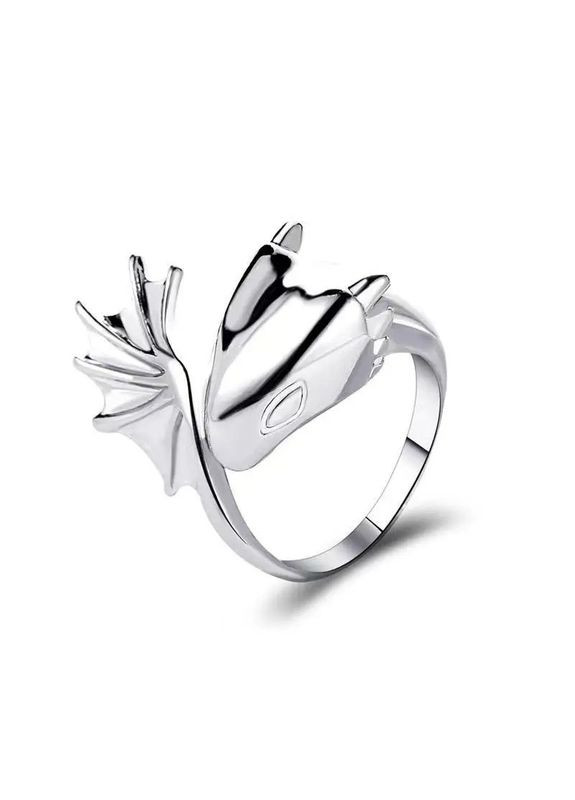 Каблучка перстень дракон у вигляді древнього дракона срібляста регульований розмір AurumLux021 Fashion Jewelry (313041735)