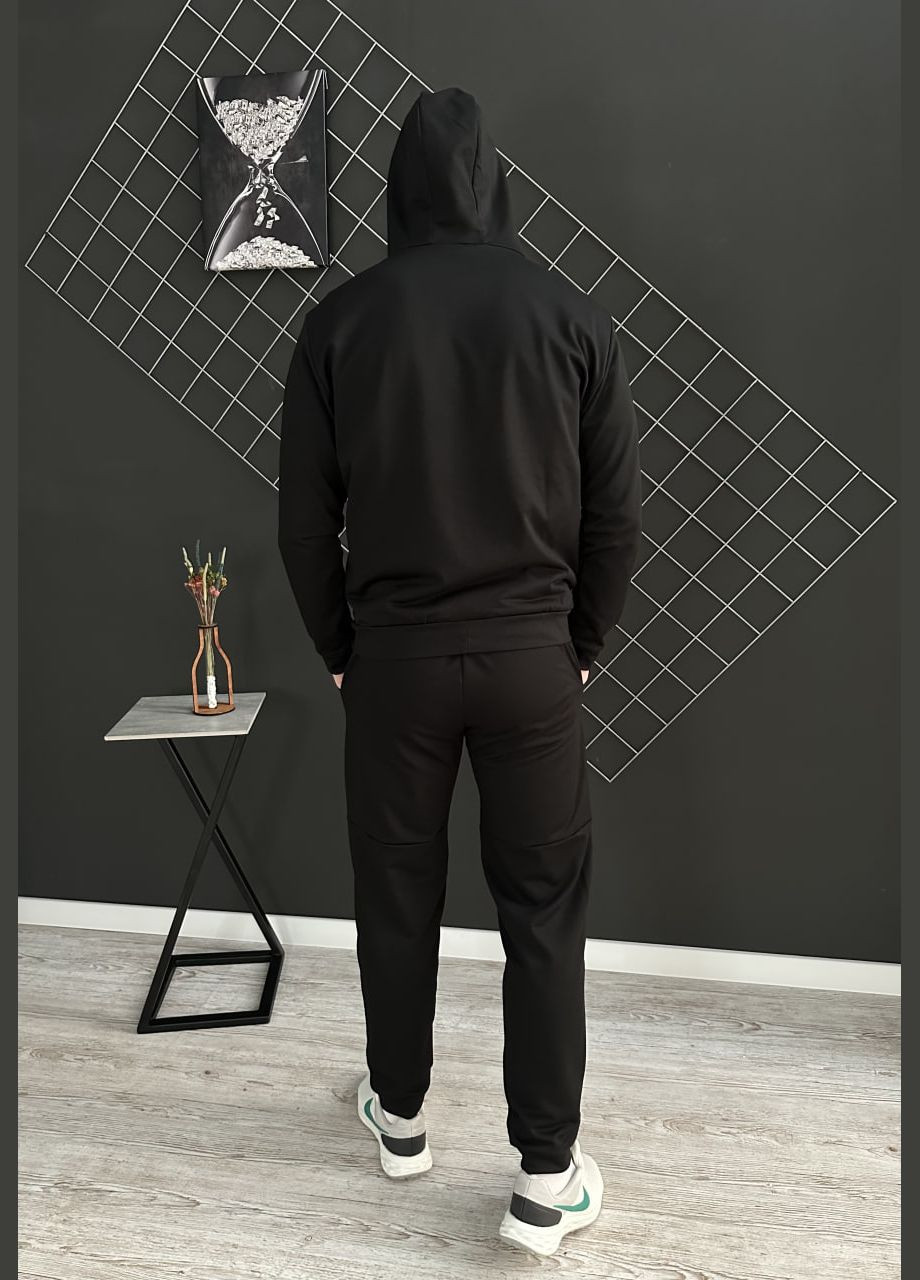 Чорний демісезонний демісезонний спортивний костюм гроші чорний худі + штани (двонитка) Vakko