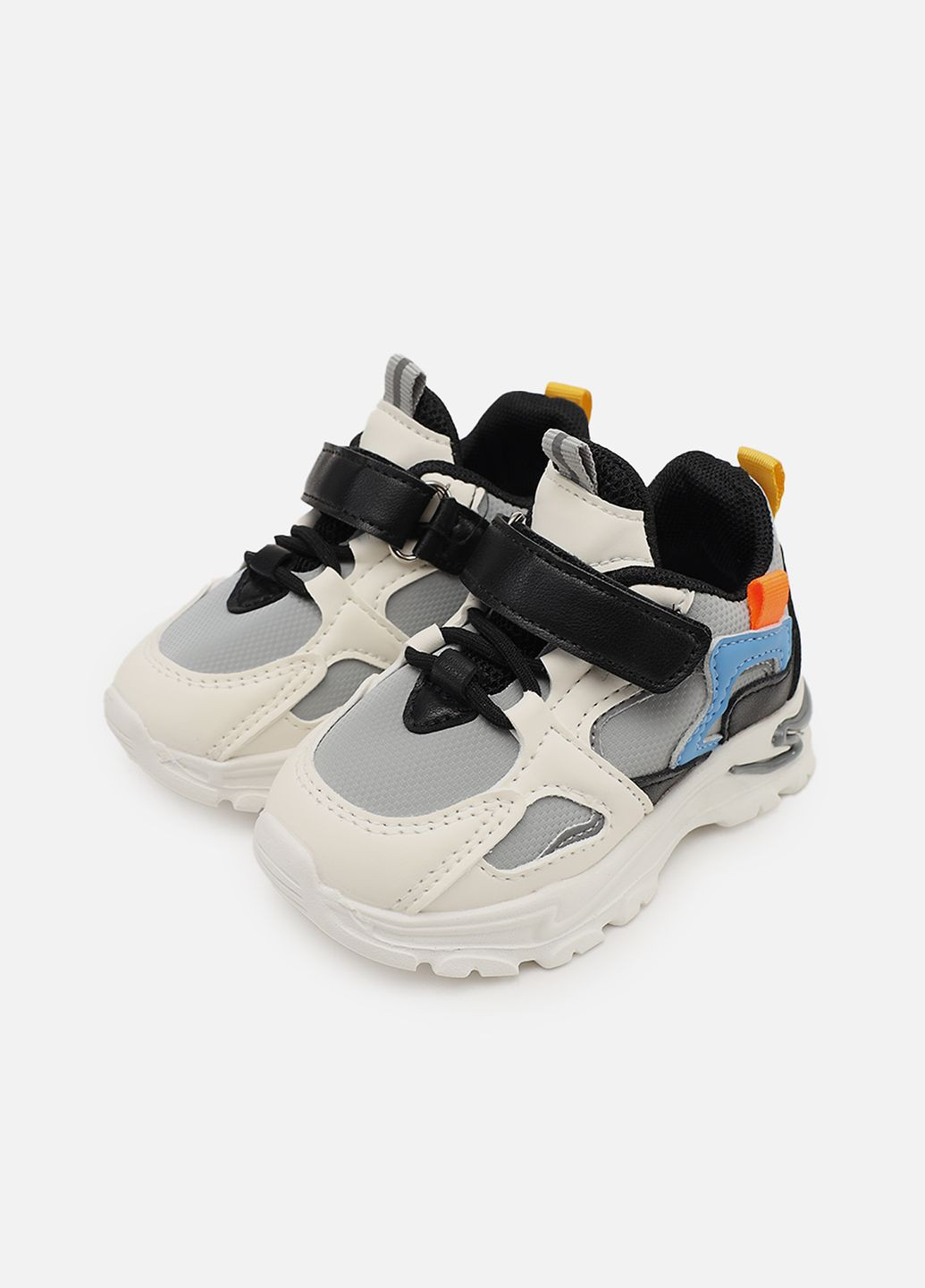 Молочные демисезонные кроссовки для мальчика, на плоской подошве цвет молочный цб-00273932 Kimboo