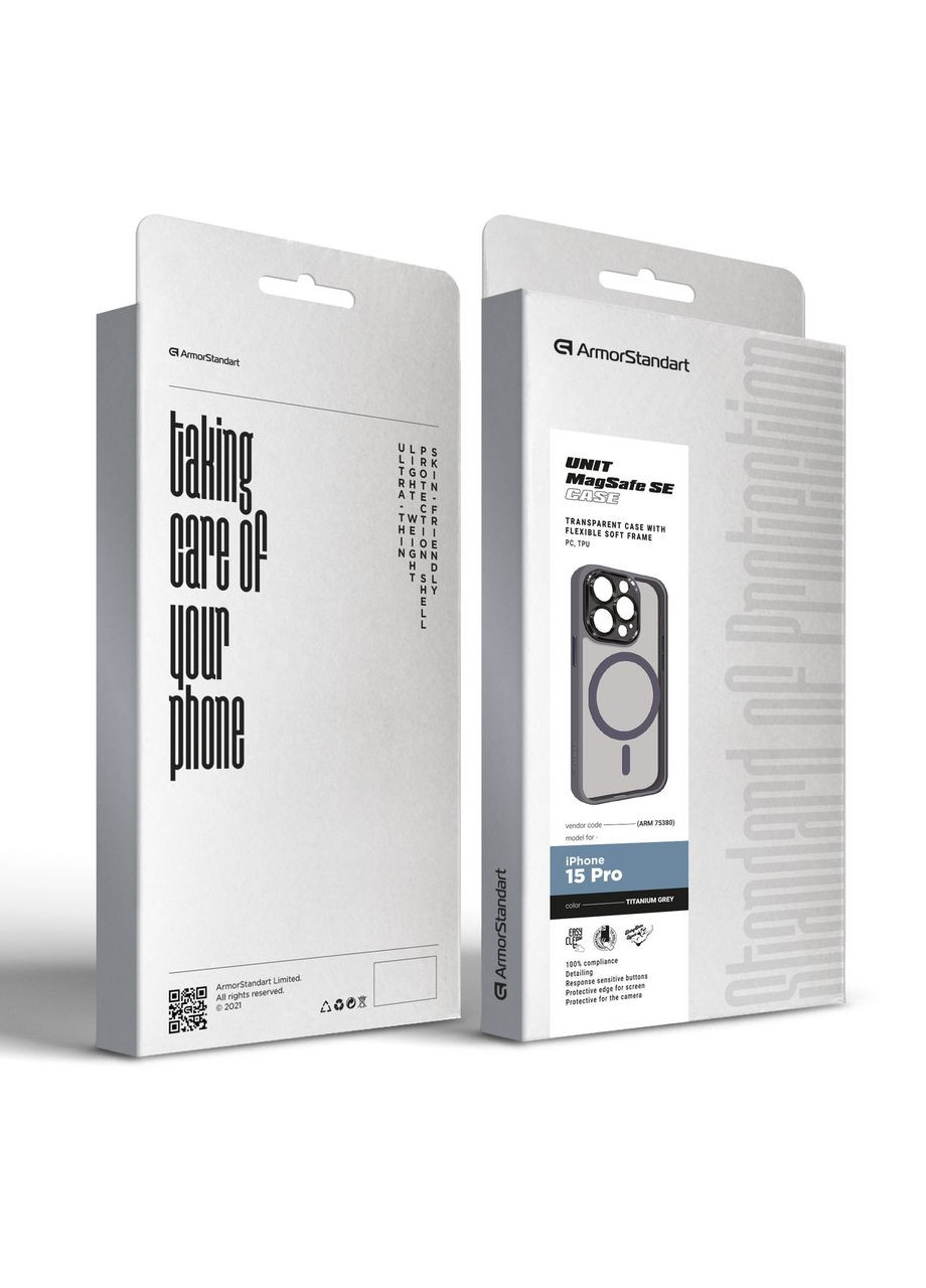 Чехол Unit MagSafe SE для Apple iPhone 15 Pro Titanium Grey (ARM75380) ArmorStandart (327886389)