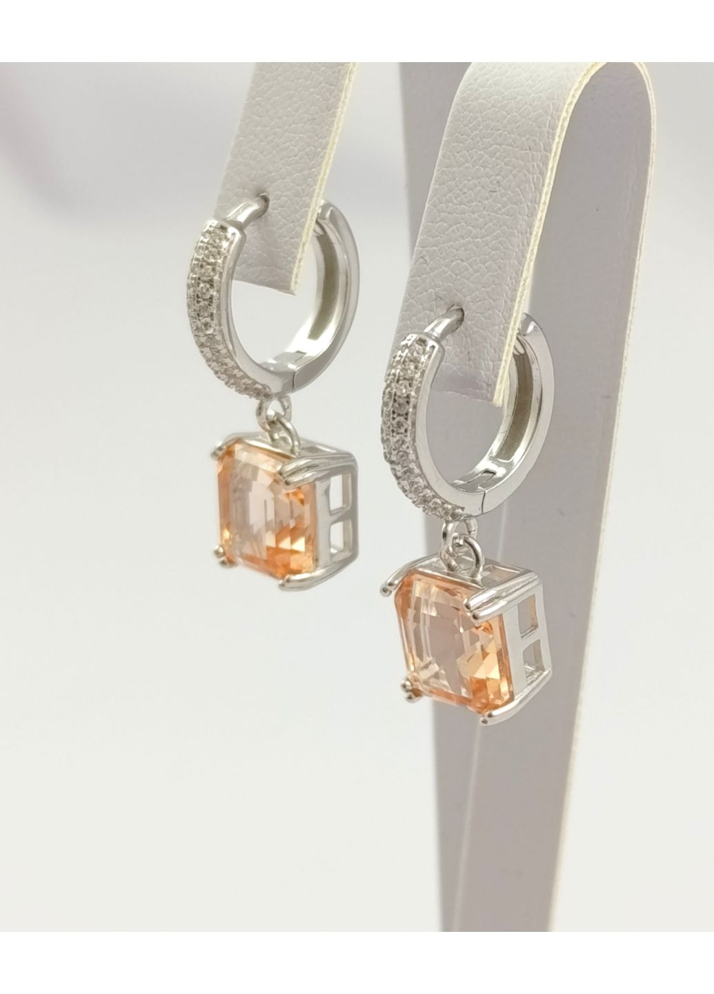 Серебряные серьги с морганитом СТ104/б-мгц Shatlen Сережки (356180740)