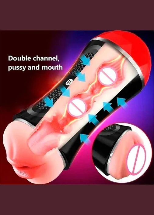 Двусторонний мастурбатор ротик-вагина "Megumi Orion" - 20*7,5 см No Brand (382033350)
