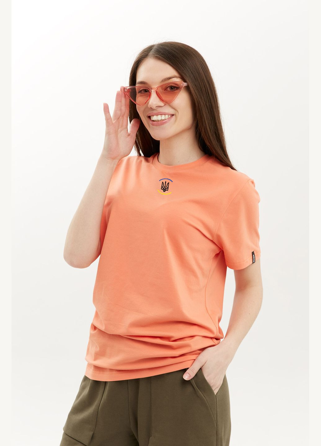 Оранжевая летняя футболка luxury герб_yellowblue Garne