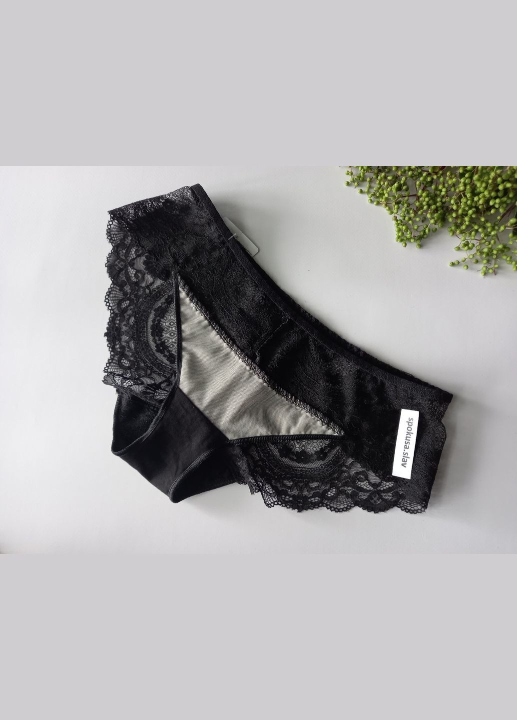 Женские кружевные черные слипы Орхидея 710 385 Orhideja (368787605)