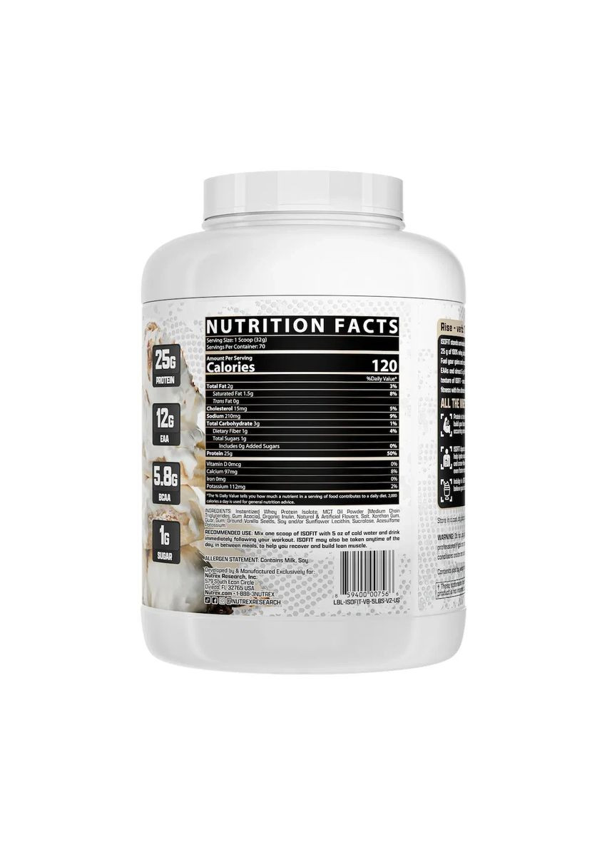 Сироватковий ізолят Isofit Ванільне морозиво 70 порцій Nutrex (362411817)