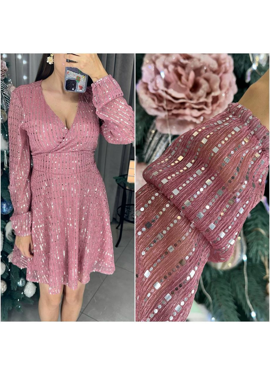 Пудрова святковий, вечірня, кежуал жіноча сукня святкова а-силует Style Point однотонна