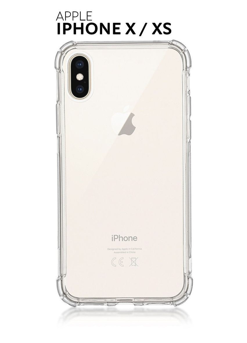 Силіконовий протиударний чохол панель на Iphone X/XS із захистом камери прозорий (542331245) No Brand (317297462)