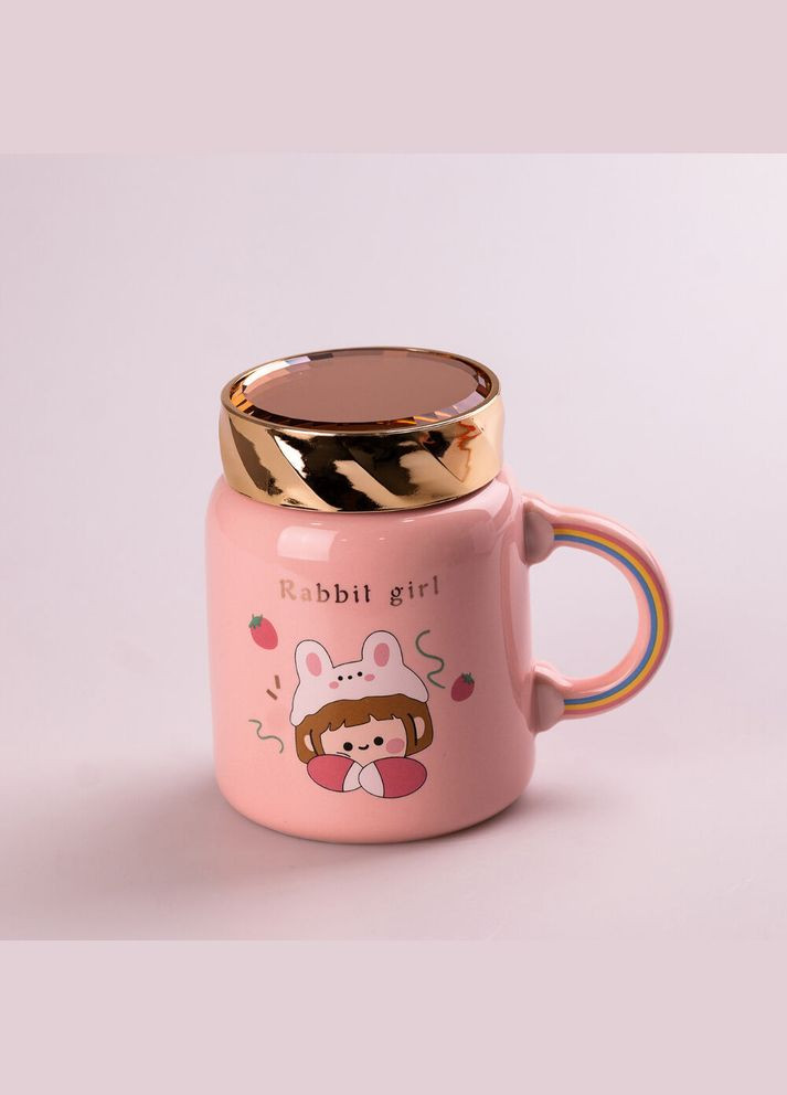 Кухоль керамічний Creative Show Ceramics Cup Cute Girl 420ml кухоль для чаю з кришкою HPCY8240P Happy Life (303635042)