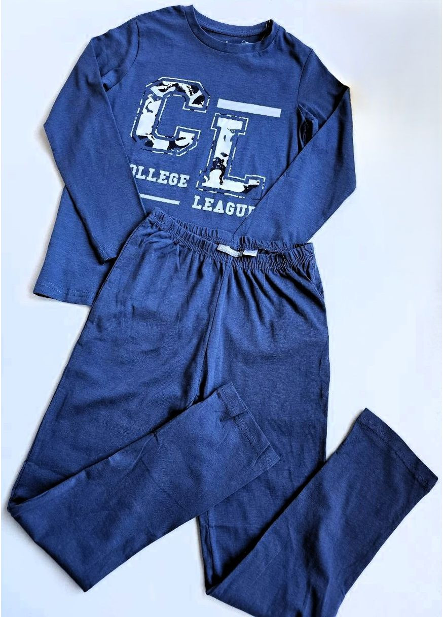 Синяя всесезон детская пижама реглан и брюки ! для мальчиков Pepperts Піжама