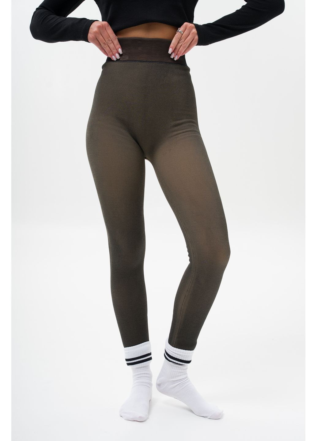 Теплые Лосины Капроновые Зимние Утепленные Флисом С Эффектом Голых Ножек Caramel Without (364864958)