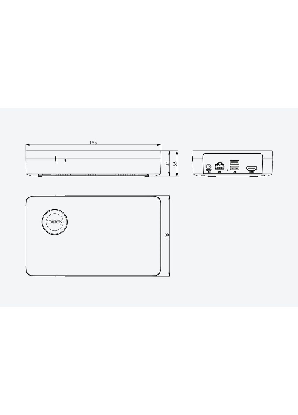 Видеорегистратор TC-R3105 Spec:I/B/L/S, 5ch, 1HDD Tiandy (360396546)