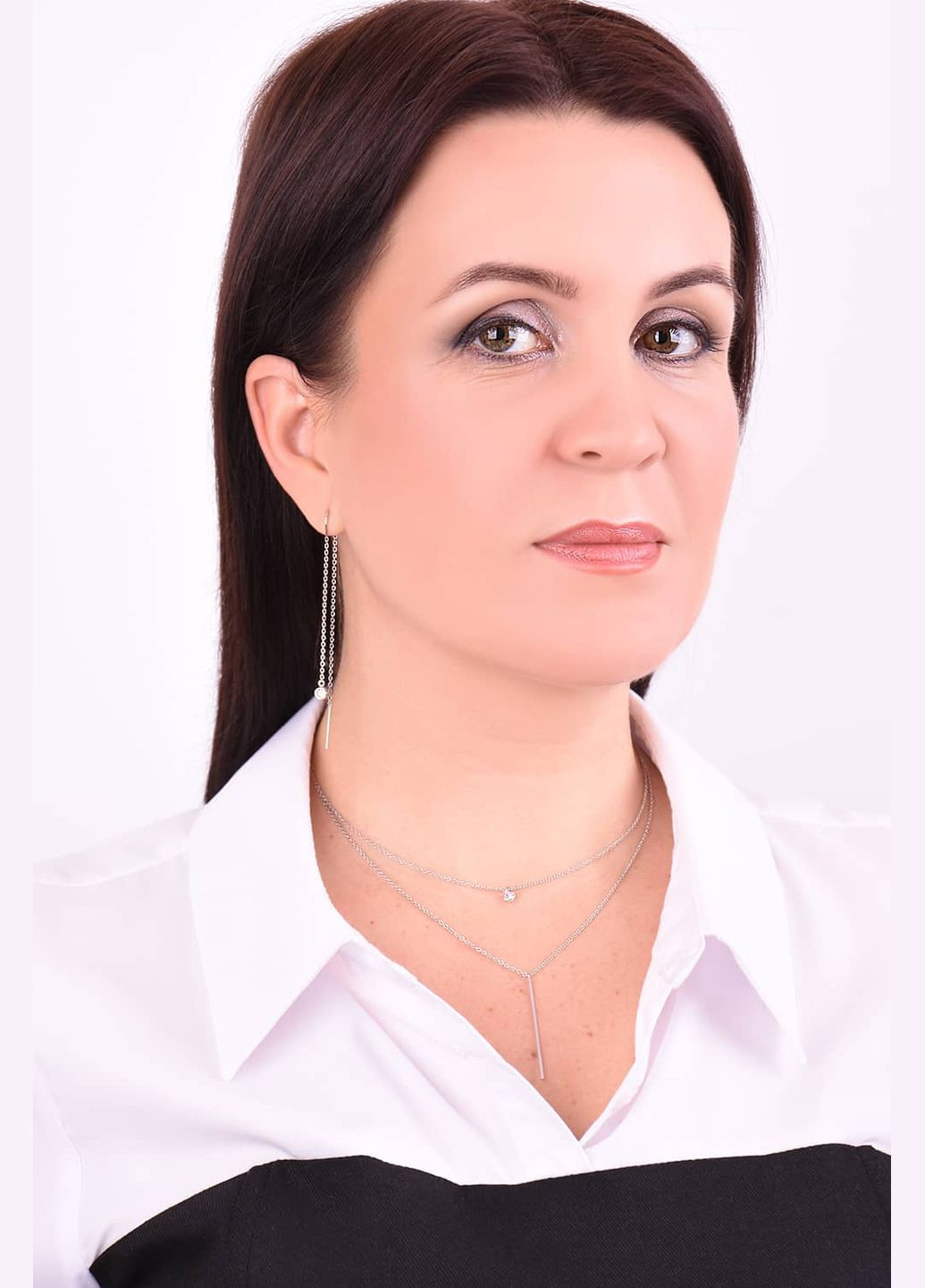 Серебряные серьги-протяжки (40058) IRIJ (331017026)