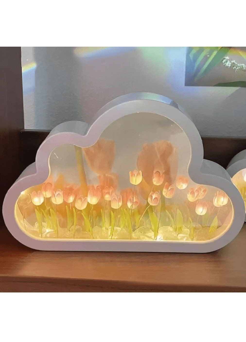 Настільний нічник світильник лампа дзеркало набір комплект для творчості хмара з тюльпанами 20х13х4 см (478203-Prob) Unbranded (303516340)