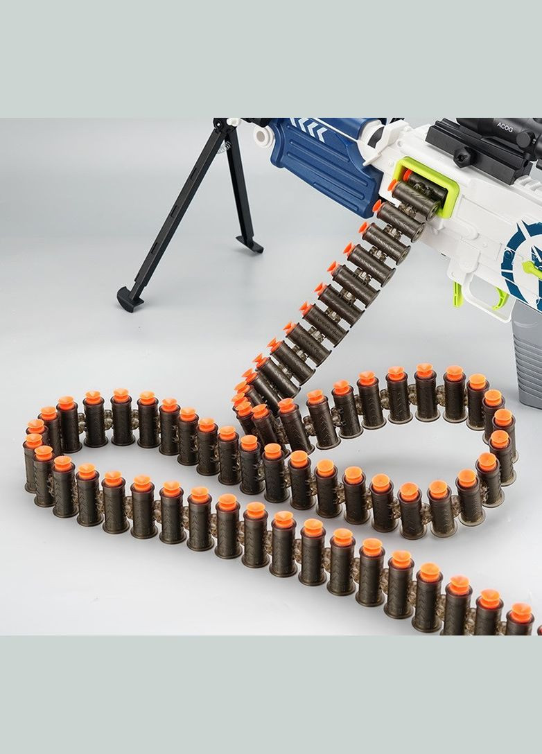 Пулемет аккумуляторный, детский автомат для стрельбы мягкими пулями, M249 красно No Brand (300076203)