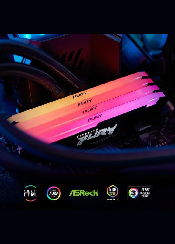 Модуль пам`яті DDR4 2x8GB/3200 Fury Beast RGB (KF432C16BB2AK2/16WP) Kingston (361031527)
