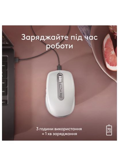 Мышка (910-006946) Logitech MX Anywhere 3S для MAC Wireless Pale Grey (366647944)