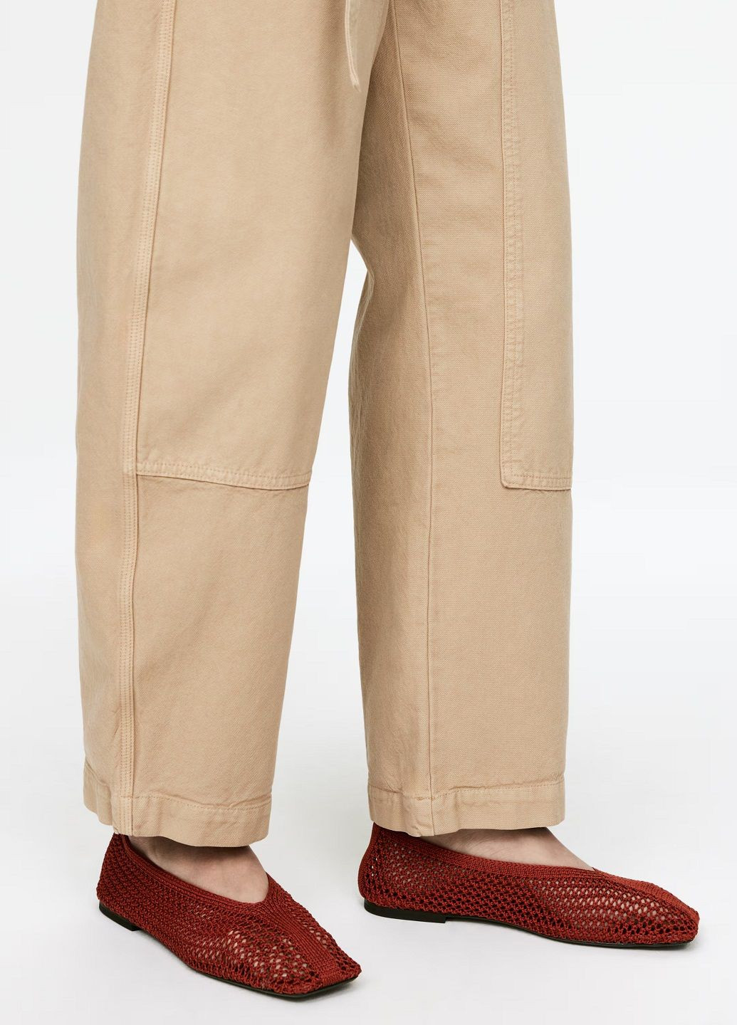 Женские балетки Arket | тёмно-красные однотонные искусственная кожа (333650498)