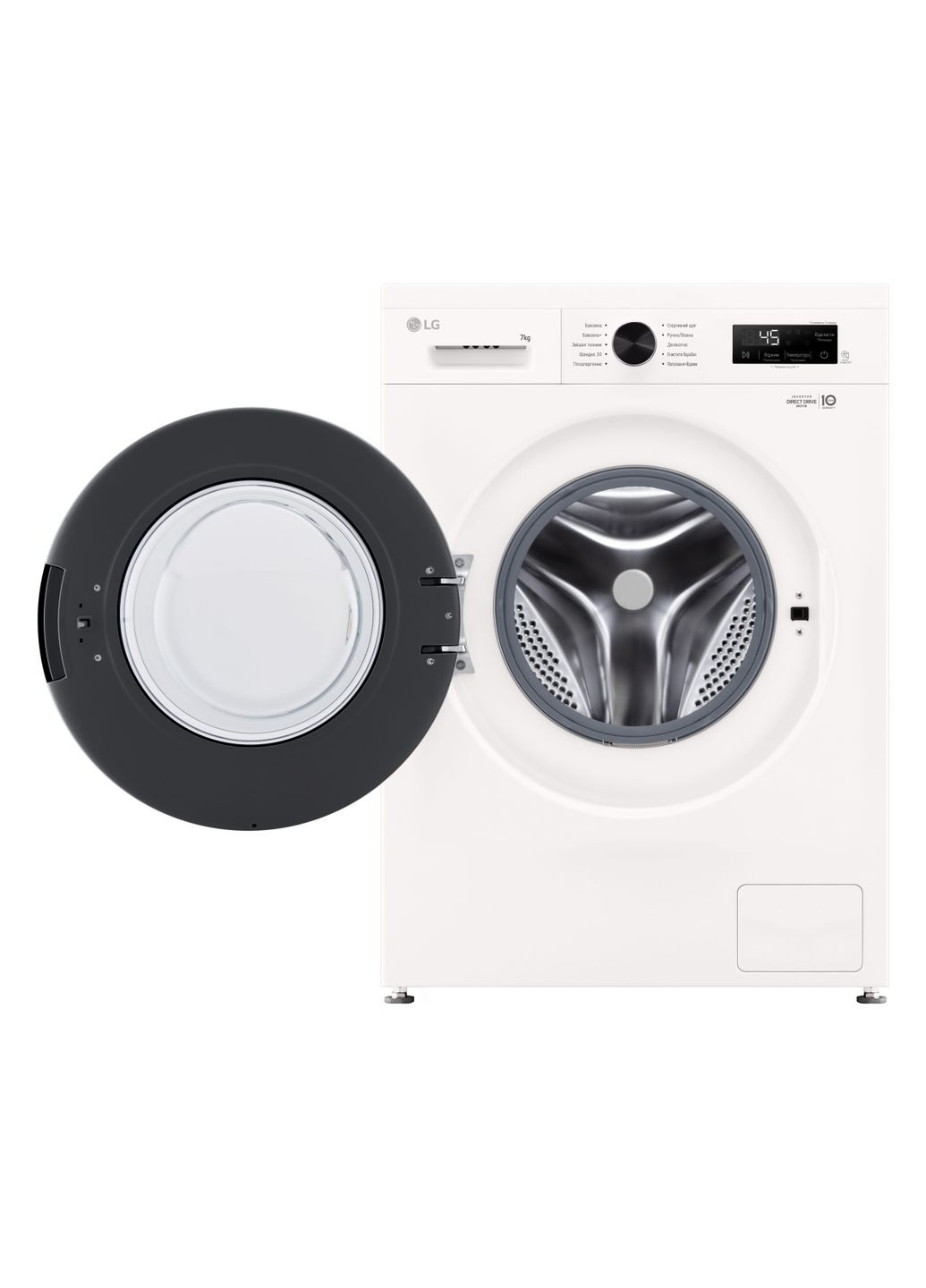 Стиральная машина F2Y1HS6W фронтальная, 7кг, 1200, A+++, 44см, дисплей, пара, инвертор, LG (364275507)