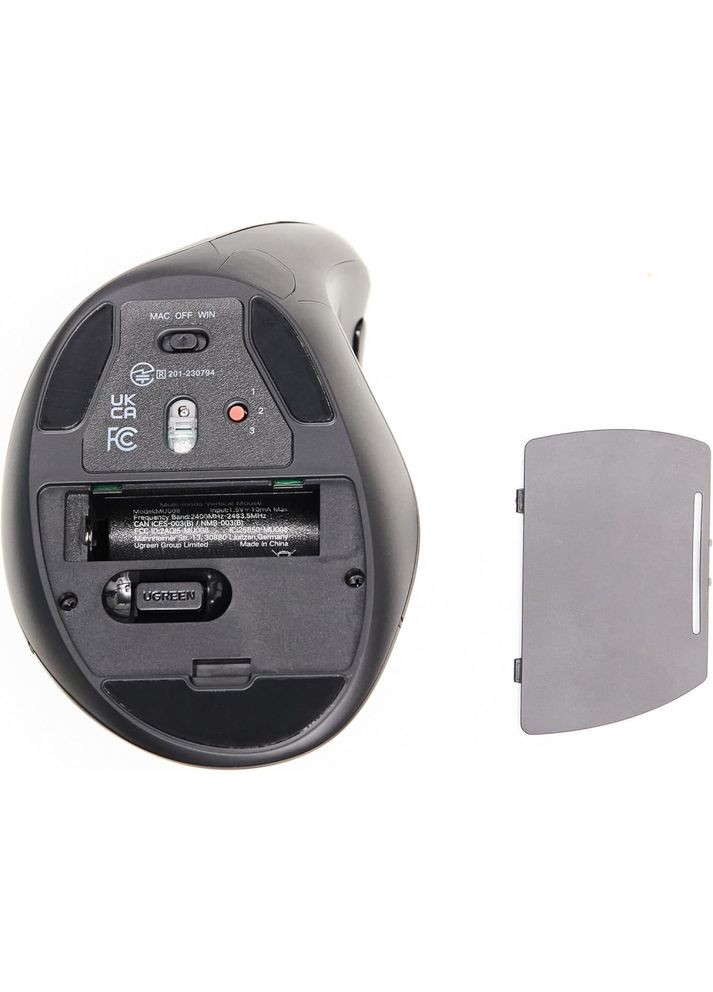 Мышка 2.4GHz MU008, беспроводная, вертикальная 4000dpi., 4кн., черная Ugreen (368618777)