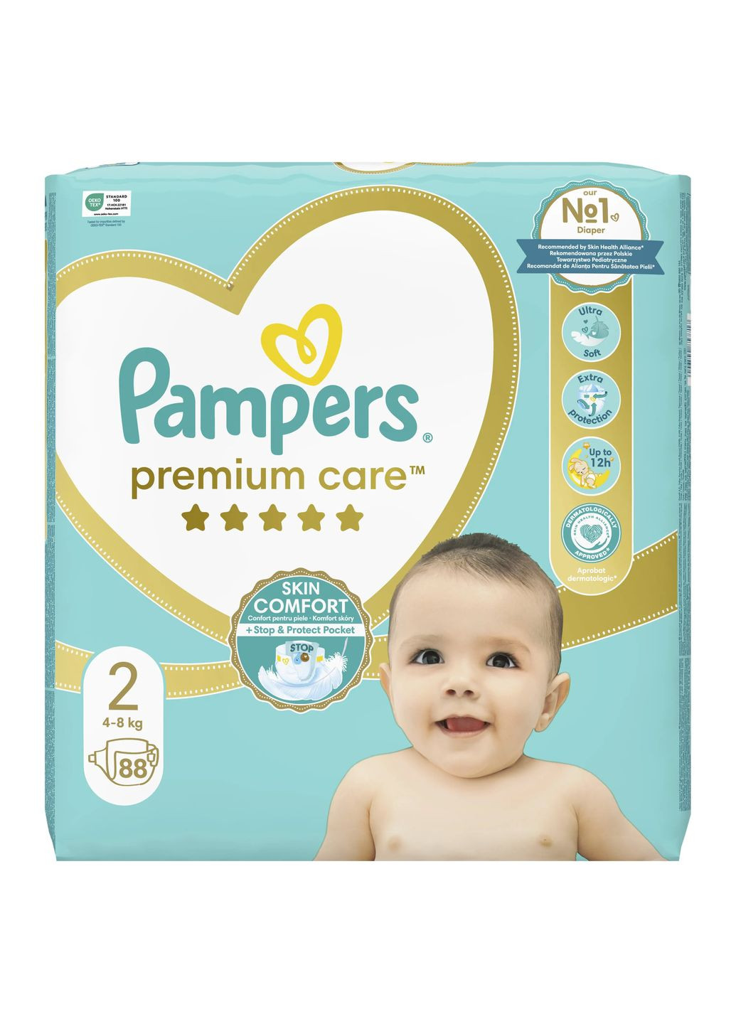 Підгузки на липучках Premium Care 2 (4-8 кг), 88 шт. Pampers (327223533)