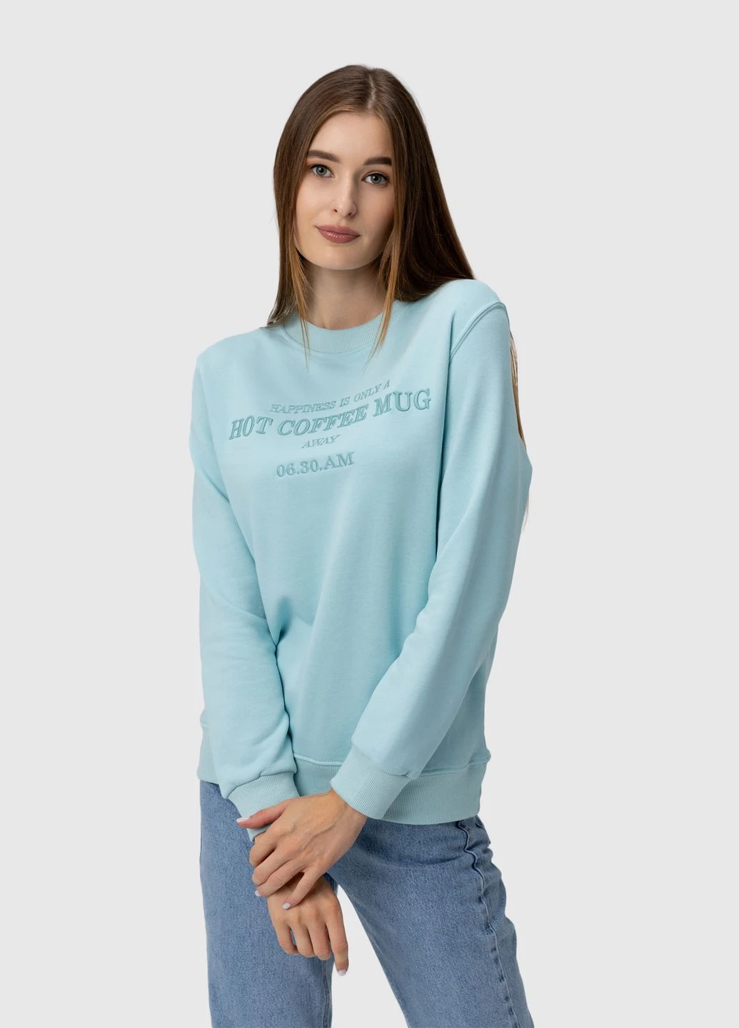 М'ятний cвітшот з принтом жіночий bis-14 PEPPER MINT (315989234)