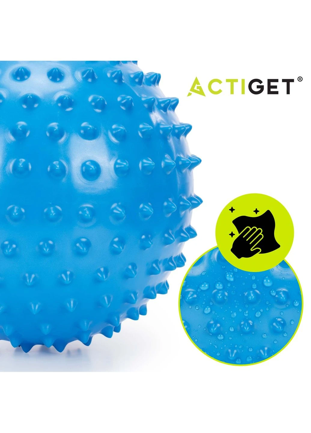 М'яч для пілатесу, йоги, реабілітації 20 см масажний Blue Actiget ACT0152 (402385341)