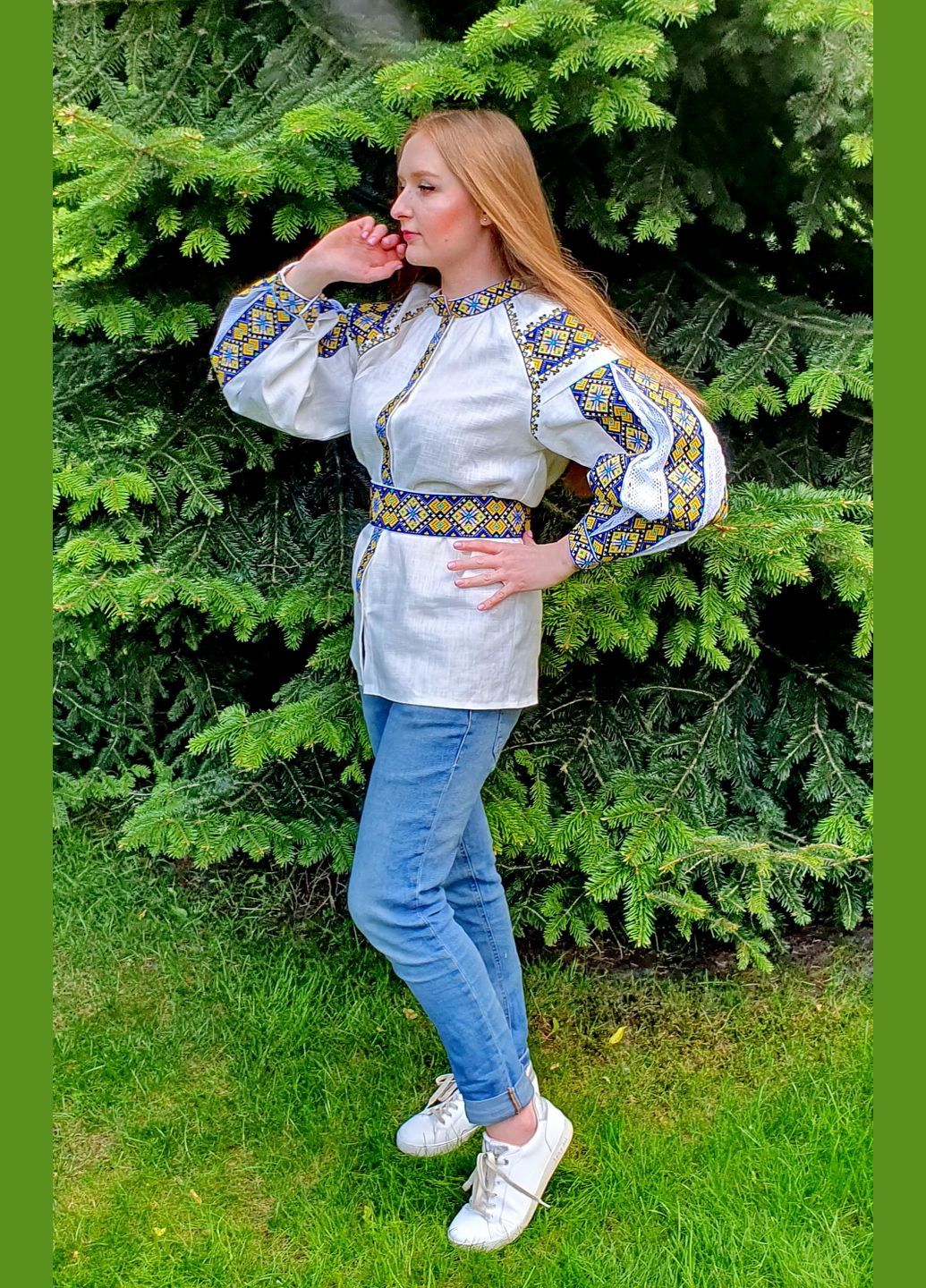 Біла вишита сорочка м-180кд від виробника Бабусина скриня візерунок геометричний пряма домоткане полотно (307497335)