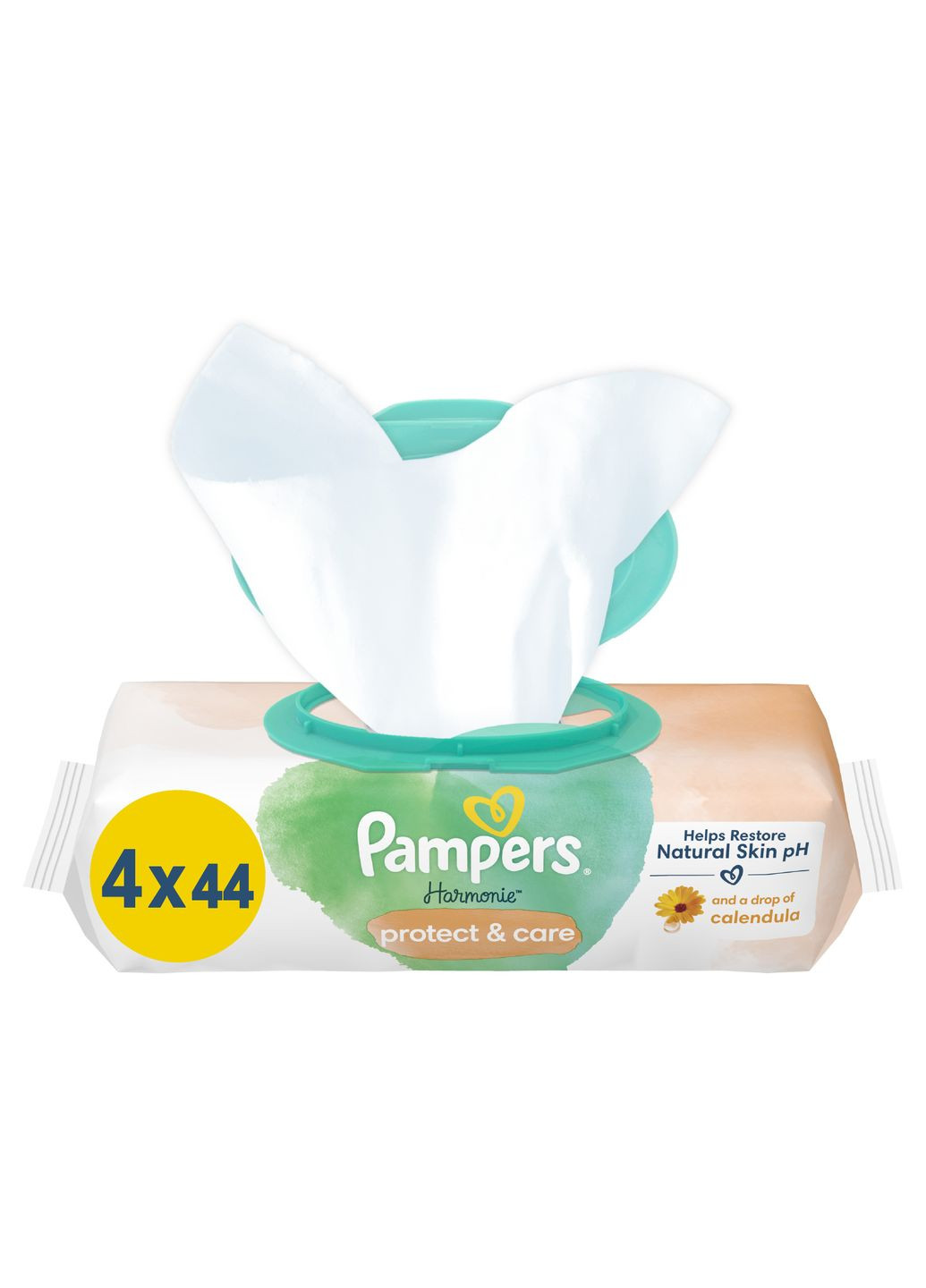 Детские влажные салфетки Harmonie Protect&Care с календулой, 176 шт. Pampers (305840377)