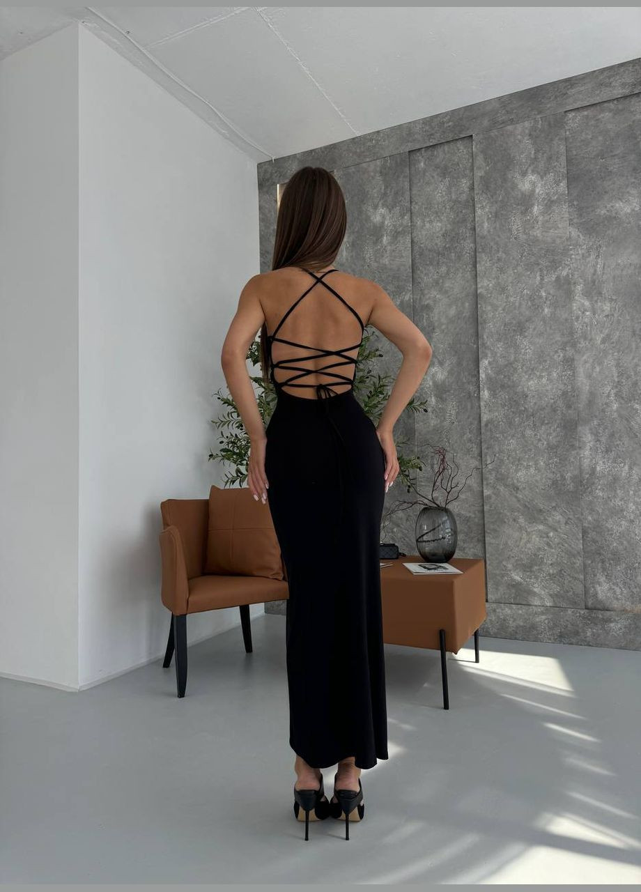 Черное коктейльное, повседневный, вечернее, пляжное, кэжуал женское платье силуэтная FINO Mode