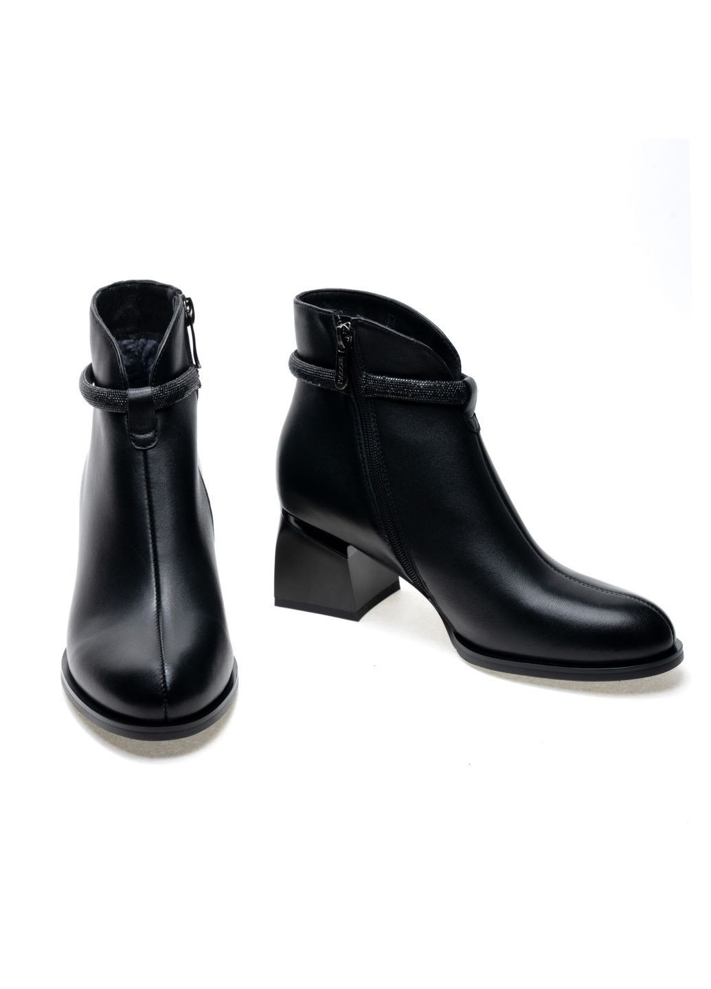 Черные демисезонная ботильоны 01472 черные Brocoli