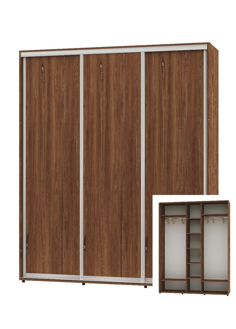 Шафа-купе тридверна 200*60*220 Дуб вінтаж 3 двері ДСП ШК-04 Алекса (360439170)