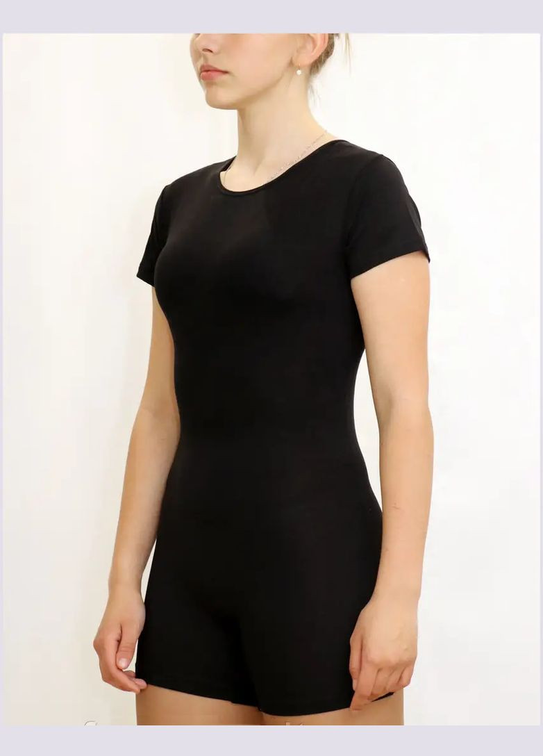 Купальник для танців, гімнастики чорний з шортами No Brand тріко (297530945)