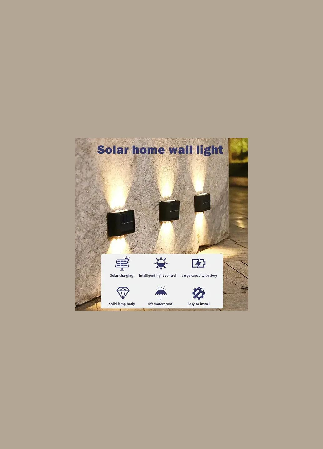 Уличный фонарь с солнечной батареей, на 6 светодиодов, автономный, для декора территорий, двухсторонний Intex (371797540)