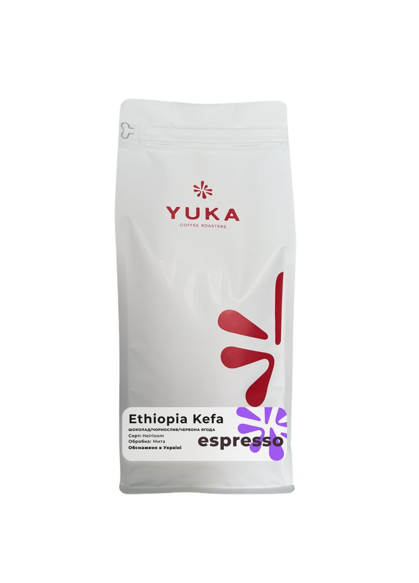 Кава в зерна Yuka Coffee Roastery Kefa Ефіопія 1 кг Yuka Coffee Roasters (360554883)
