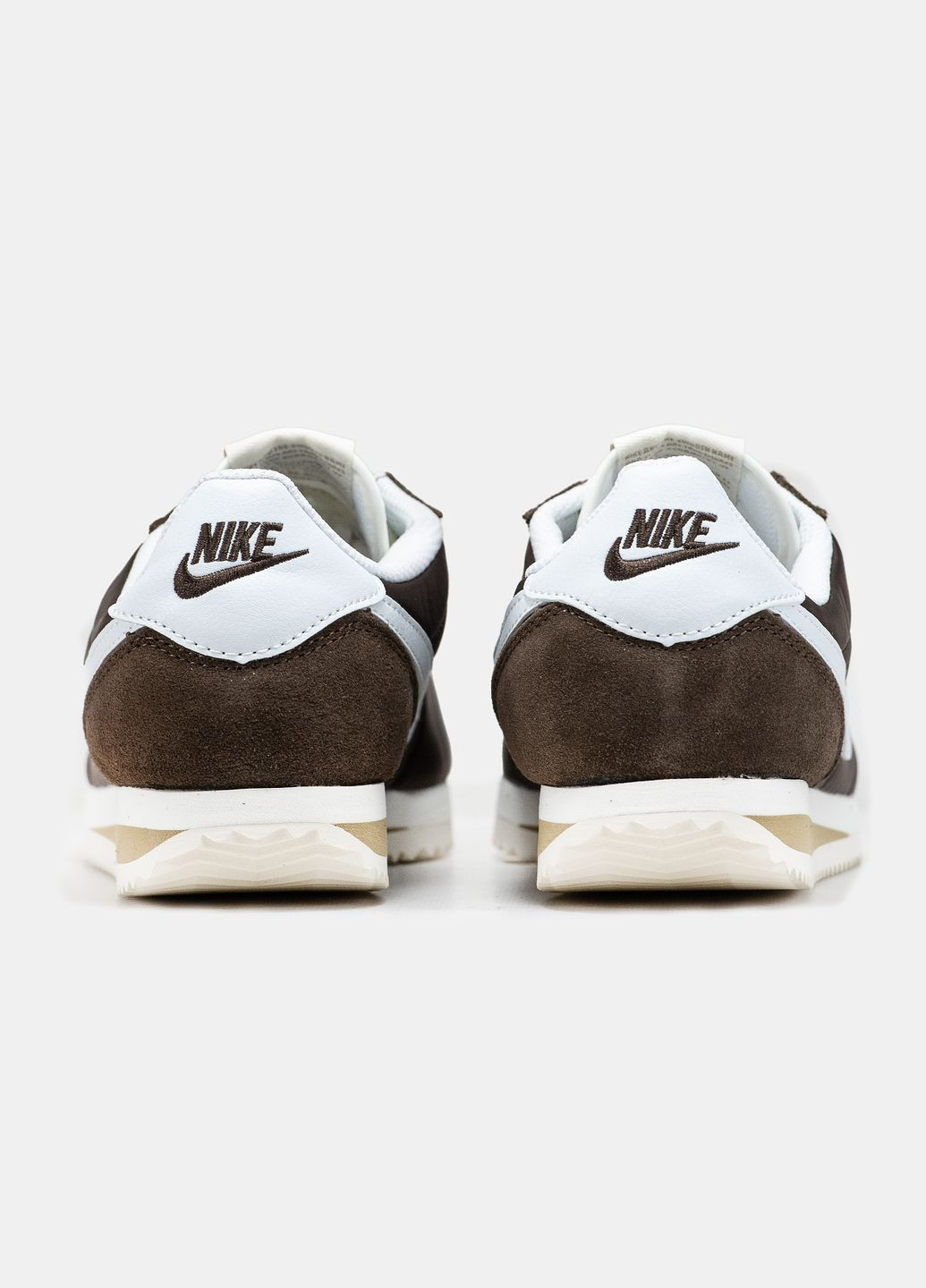 Коричневі всесезон кросівки чоловічі і жіночі nike cortez brown white | найк кортез коричневі білі No Brand