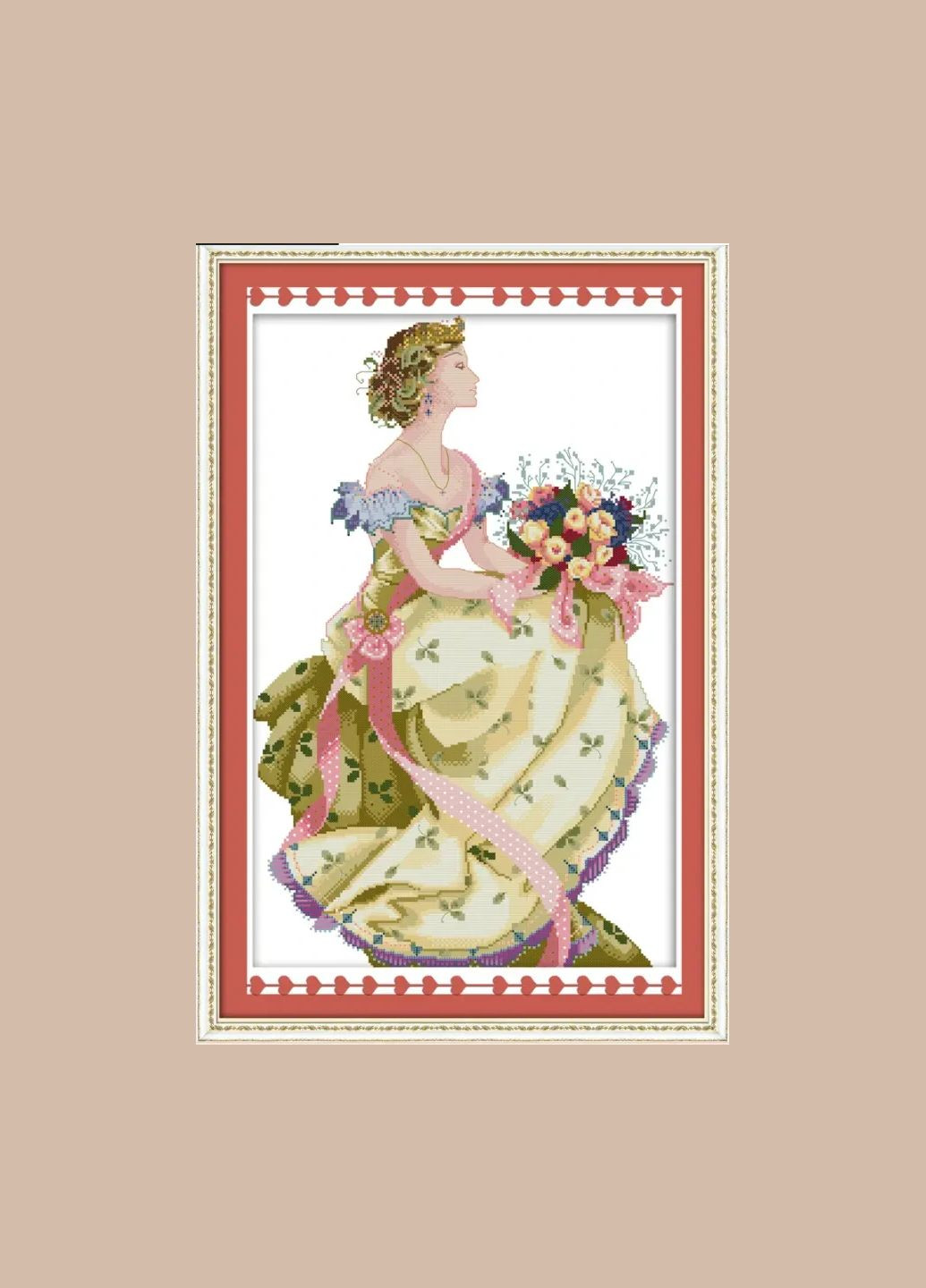 Набор для вышивания по нанесённой на канву схеме "Spring queen". AIDA 14CT printed, 41*59 см. БИСЕР Joy Sunday (313612738)