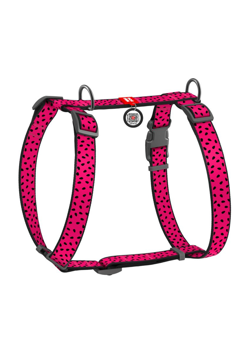 Шлея для собак анатомічна H-подібна Nylon "Арбуз" пластиковий фастекс, М, Ш 20 мм, А 40-70, В 50-80 см WAUDOG (322124909)
