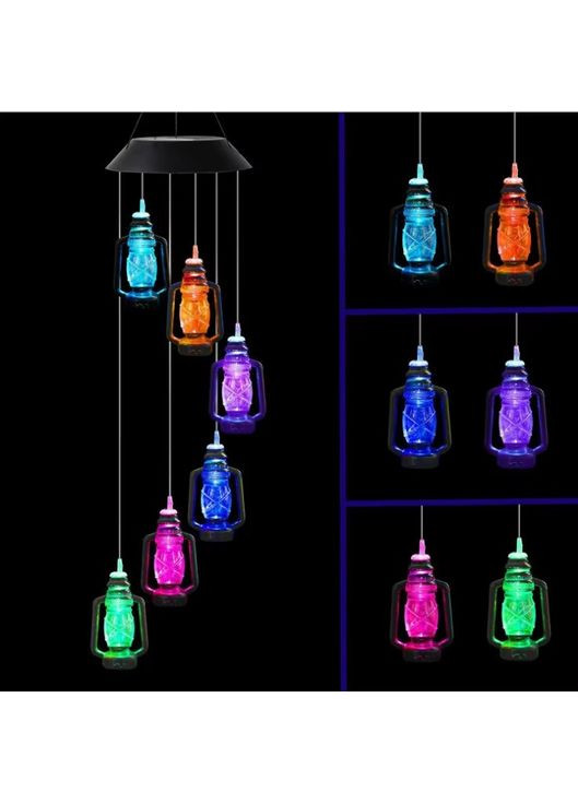 Садовый подвесной фонарь на солнечной батарее Фонарики 6 светильников с солнечной панелью и автоматическим включением No Brand (361161931)