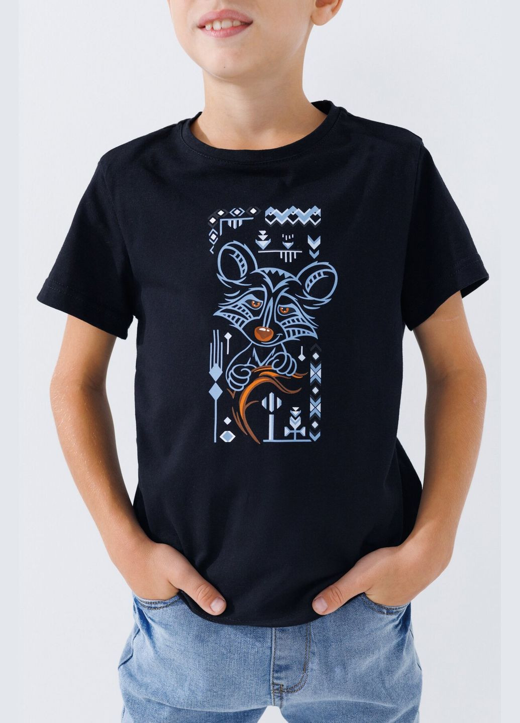 Черная летняя футболка патриотическая детская s-p-kb02302-fl 116 см черный (2000990627254s) shop (2000990627254) Demos